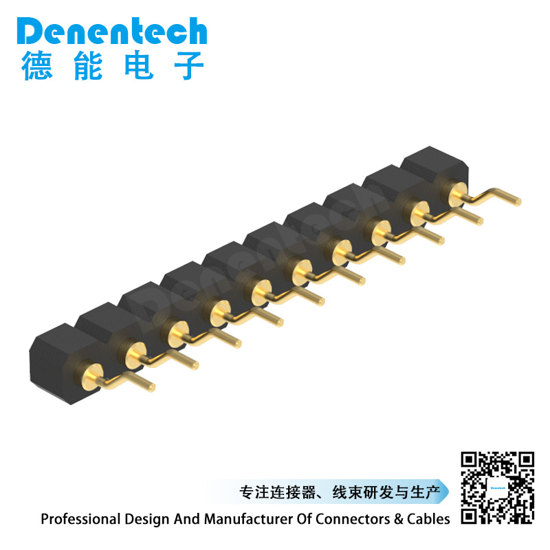 Denentech customized 3.0MM H2.5MM single row female right angle SMT pogo pin